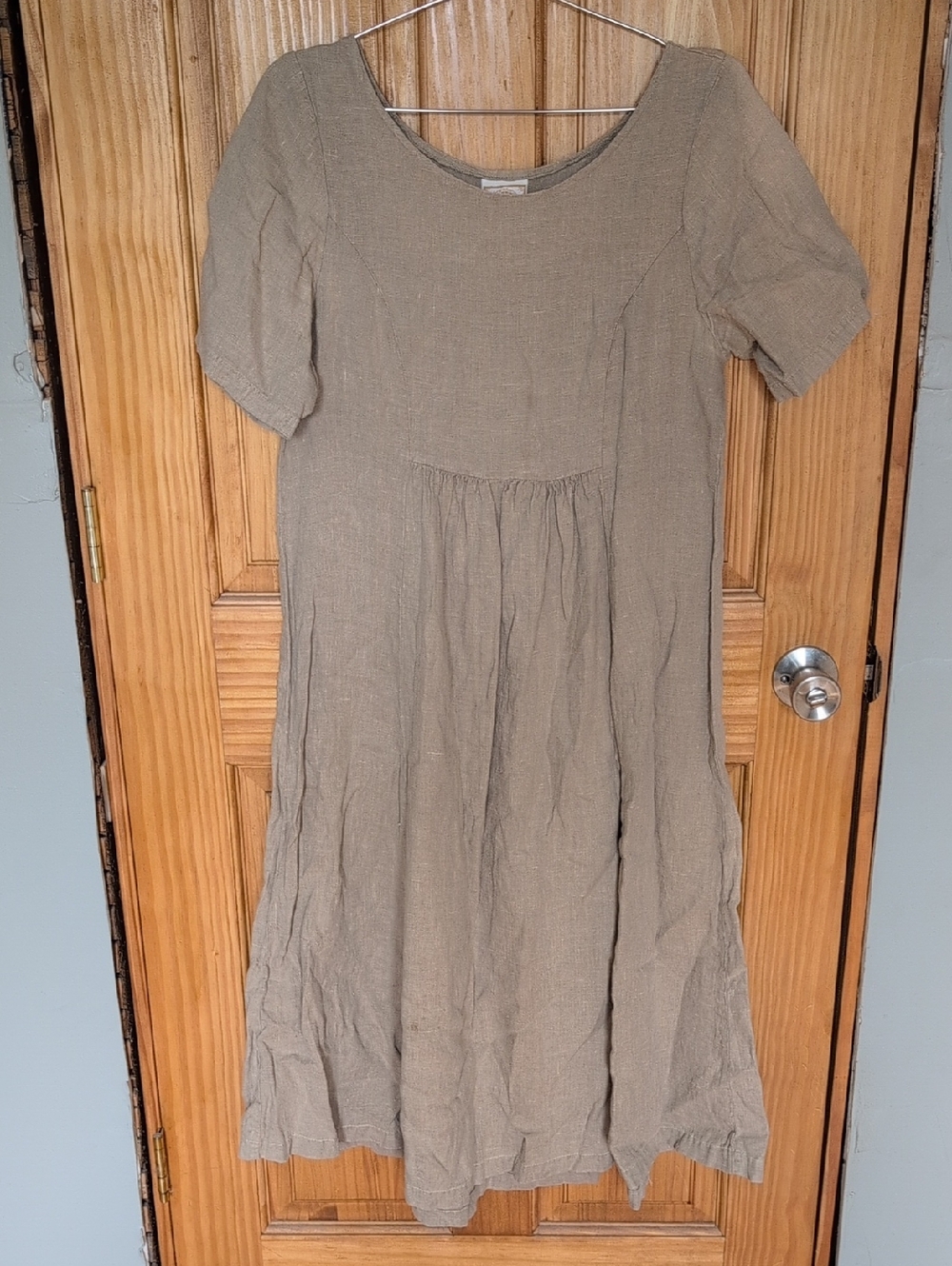 Tom Tom California Linen Taupe Midi Dress